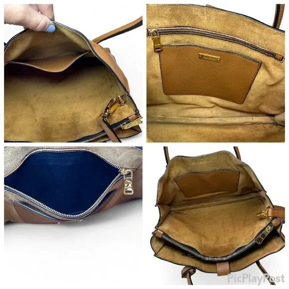 Miu Miu Madras Brown Leather 2 Way Tote - Picture 12 of 16